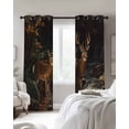 thumbnail image 4 of Autumn Deer Blackout Curtains for Bedroom Living Room Darkening Curtains 54 Inch Long Forest River Elk Vintage Short Curtain for Small Window Treatment Thermal Insulated Grommet Drapes 52"x54"x2, 4 of 9