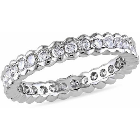Miabella 1 Carat T.W. Diamond 14kt White Gold Eternity Ring