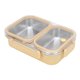 thumbnail image 1 of Contenedor De Caja De Almuerzo De Acero Inoxidable, Portátil 2 Compartimentos Desmontables Caja De Almuerzo Cuadrada De Almacenamiento De Alimentos Con Tapa Utensilios De Cocina, 1 of 7