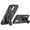 Black, variant on For iPhone 16 6.1inch Case Magnetic Circle Grip Kickstand Cover + Tempered Glass