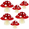 thumbnail image 1 of EIGTHTAIL 6 Pcs Décors de Fête en Forme de Champignon Lanternes en Papier Réutilisables pour Jardin, 1 of 10