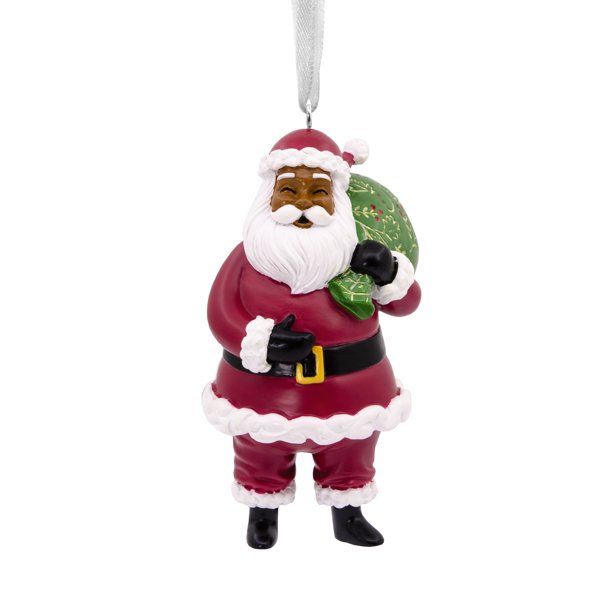 Hallmark Mahogany Jolly Santa Claus Christmas Ornaments - Walmart.com ...