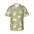 thumbnail image 2 of Xecao Cute Rabbit And Flower print Hawaiian shirt - a stylish short-sleeve button-down for men, perfect for casual beach and tropical outings., 2 of 9