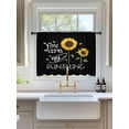 thumbnail image 3 of Sheer Curtains 54 Inch Length, Sunflowers Semi Sheer Curtains Light Filtering Window Treatment, Modern Bee You Are My Sunshine Black Privacy Voile Drapes for Living Room Bedroom 52x54 Inch, 3 of 7