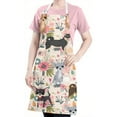 thumbnail image 5 of Chihuahua and Pioneer Flower Apron-Garden Aprons for Women with Pockets-Cotton Linen Waterproof Kitchen Cooking Gardening Aprons Adjustable for Kitchen,Cooking,BBQ and Salon 33x27 Inch, 5 of 7