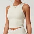 thumbnail image 5 of FengLS Womens Athletic Vest Fashion Contrast Trim Crop Tops Round Neck Sleeveless Fitted Tank Tops for Yoga & Casual Summer Wear, 5 of 8