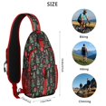 thumbnail image 5 of Sling Backpack,Dark Christmas Tree and Gift Pattern Crossbody Bag with Water Bottle Holder,Waterproof Sling Bag for Men/Women with Chest Phone Holder for Hiking,Travel, 5 of 6