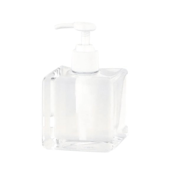1 Pc 250ml Pump Bottle Dispenser Jansburg Refillable Square Plastic Lotion Dispenser Empty Lotion Pump Bottle for Essential Oil Soap Lotion Shampoo Bathroom Travel Clear, 2.36x3.94 Inch, Clear