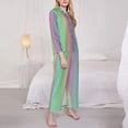 thumbnail image 3 of Sikiie Rainbow Peacock Feathers Women's Long-Sleeve Shirt and Full-Length Bottom Pajama Set (s-xxl)-Small, 3 of 7
