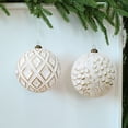 thumbnail image 2 of Mecorevxz 4Pcs Extra Large Christmas Balls Set 3.94’’ Rustic Vintage Decorative Hanging Ornaments,Xmas Balls for Christmas Tree Decorations,Christmas Gifts(White), 2 of 6