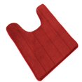thumbnail image 4 of U-shaped Toilet Mat Water Absrobent Non-slip Elastic Skin-friendly Bathroom Rug Pad Bath Rug Showering Protection Household Home Wine Red 40*60cm, 4 of 8