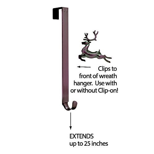 Adjustable Length Wreath Hanger with Removable Icon Oil-Rubbed Bronze - Reindeer Adjustable Length Wreath Hanger with Removable Icon Oil-Rubbed Bronze - Reindeer