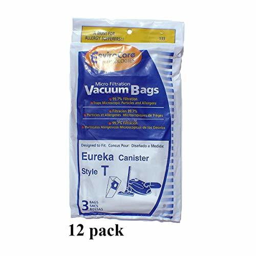 12 Generic Replacement Vacuum Bag for Eureka Style T 61555A6 61555 133 Canister 970 980 (4) Vacuum Cleaner Bags