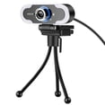 thumbnail image 2 of Cámara de computadora 1080P USB LED Cámara web Luz blanca 5500K Cámara de trabajo con micrófono, cámara, soporte triangular Inevent EL000975-02B, 2 of 7