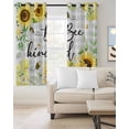 thumbnail image 2 of Sunflower Floral Kitchen Curtains Farmhouse Pastoral Daisy Bees Grey Plaid Cafe Short Curtains for Bathroom Blackout Window Curtain Small Window Treatment Drapes for Bedroom Living Room 27.5"x39"x2, 2 of 9