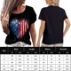 thumbnail image 2 of Imprimir Camisetas Casuales Camiseta holgada para mujer Camiseta con rayas de estrellas del 4 de julio Tops femeninos de verano (Negro XL) Ygjytge para Mujer Negro T XL, 2 of 7