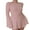 Pink, variant on Women Bodycon Long Sleeve Mini T Shirts Dresses Ribbed Basic Solid Backless A-line Dress Casual Ruched Tight Dresses