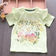 thumbnail image 7 of YTDSCS Kids Baby Girls Summer Short Sleeve T-Shirt Toddler Tees Top Knitted Cotton Cartoon Cute Print Shirt for 2-7Years, 7 of 7