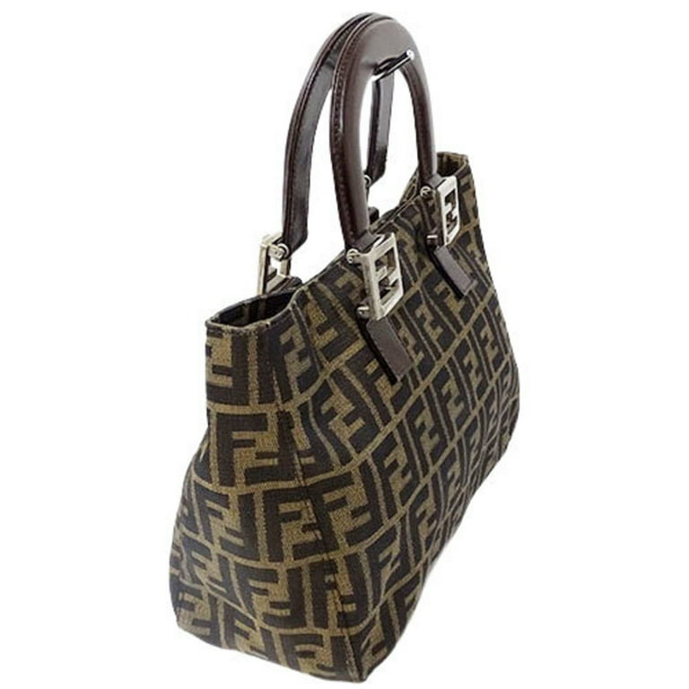 Authenticated Used Fendi FENDI Bag Ladies Handbag Zucca Canvas Brown Khaki  26329 Compact 