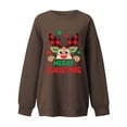 thumbnail image 3 of Crewneck Merry Christmas Sweatshirts for Women 2025 Elk Reindeer Graphic Sweatshirt Drop Shoulder Soft Pullover Tops, 3 of 4