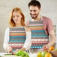 thumbnail image 3 of Bright Tribal Striped Pattern Apron-Garden Aprons for Women with Pockets-Cotton Linen Waterproof Kitchen Cooking Gardening Aprons Adjustable for Kitchen,Cooking,BBQ and Salon 33x27 Inch, 3 of 7