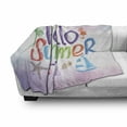 thumbnail image 3 of Lifestyle Soft Flannel Fleece Throw Blanket, Hello Summer Words with Cocktail Umbrella Palms Starfish Holiday Print, Cozy Plush for Indoor and Outdoor Use, 50" x 70", Lilac, by Ambesonne, 3 of 6