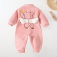 thumbnail image 6 of Odeerbi Toddler Boys Girls Clothes Baby Jumpsuit Romper Plus Velvet Fall Winter Cotton Clothes Thickened Three-piece Children's Suit Pink 2-3 Years, 6 of 6