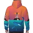 thumbnail image 7 of Daiia Lighthouse and Whale for Men's Fashion Hoodies & Sweatshirts with Kangaroo Pocket Hooded Sweatshirt Breathable & Moisture Wicking-Large, 7 of 7