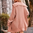 thumbnail image 4 of QUYUON Thick Cardigan for Women Discount Long Sleeve Womens Open Front Cardigan Polyester Knit Coat Cardigans Women Pockets Cardigan Jacket Style Q-2864 Winter Knit Sweater Outerwear Coat Pink L, 4 of 4