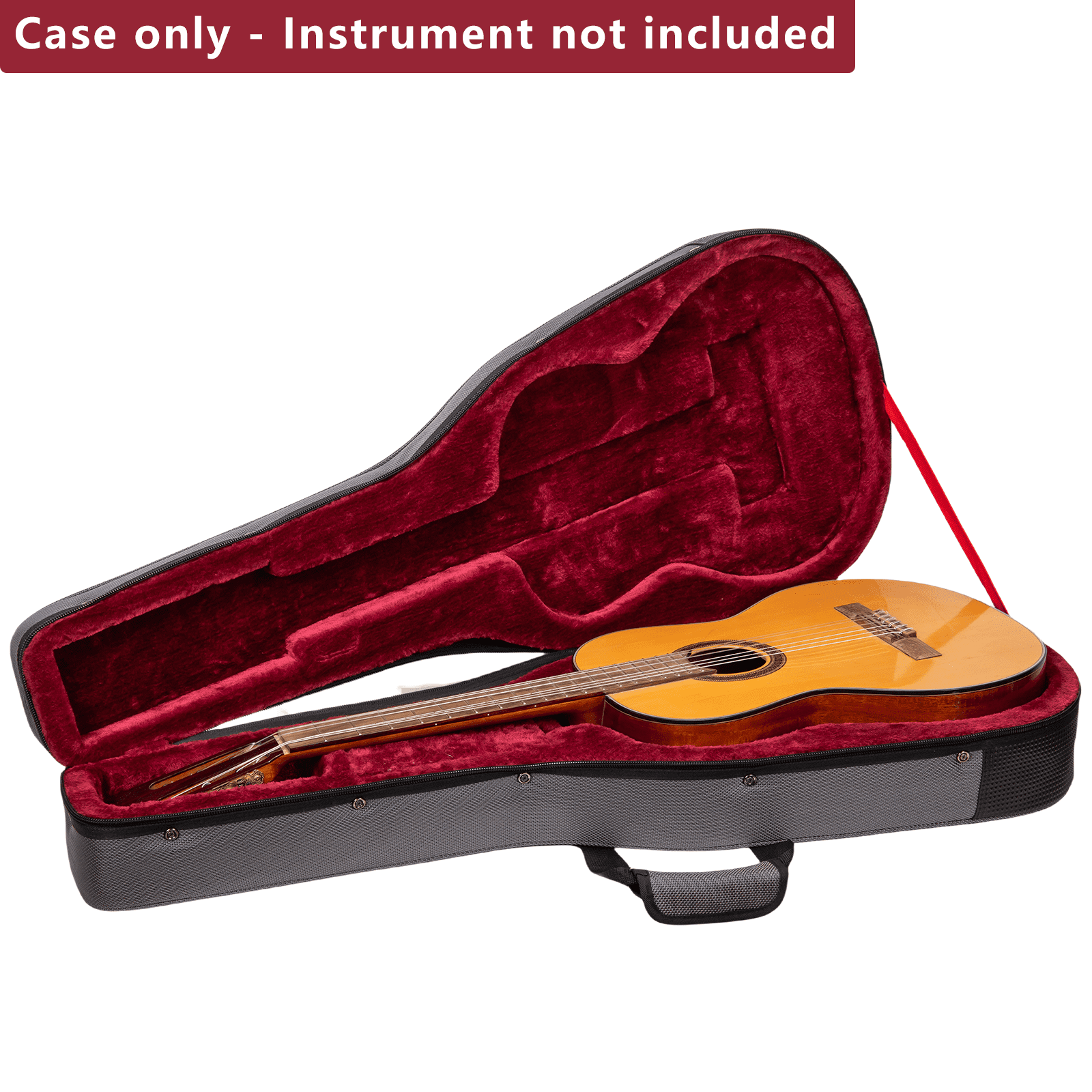 Crossrock Classical Guitar Foam Case | Lightweight Gray Gig Bag with Modern Fabric, Plush Interior & Storage Compartments (CRP300CDG)