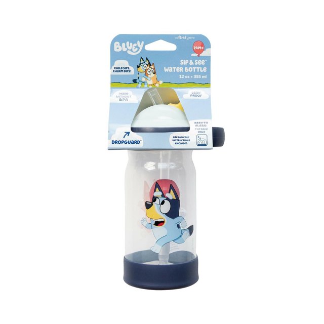 Bluey Sip & See™ Toddler Water Bottle w/ Floating Charm, 12 oz