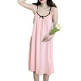 thumbnail image 1 of Vestido camisero rosa sin mangas para mujer, camisón de satén con tirantes finos XL, 1 of 8