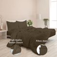 thumbnail image 4 of ROYALE Chocolate Duvet Cover Twin Size - Washed Duvet Cover Set, 2 Piece Double Brushed Duvet Covers with Button Closure - 1 Duvet Cover 68x90 inches and 1 Pillow Sham - Comforter Cover, 4 of 8