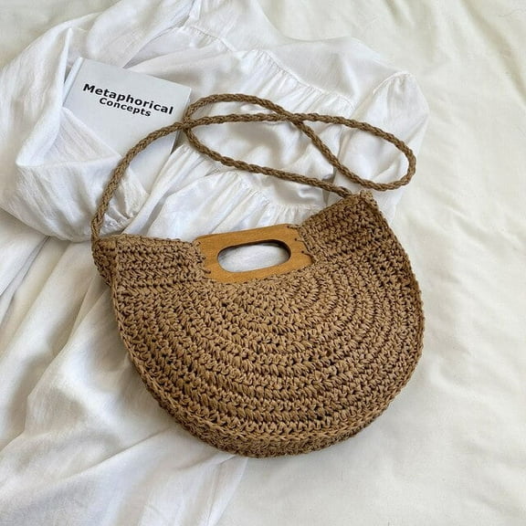 JUYGO Summer Straw Handbags For Women Handmade Travel Seaside Beach Bag Designer New Handle Tote Bag Shopping Shoulder Bag Bolsa