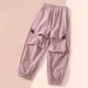 thumbnail image 2 of Odeerbi 4-16 Años Niños Niñas Pantalones Cargo Deportes Atlético Pantalones Jogger Primavera Verano Color Sólido Casual Pantalones de Trabajo Con Bolsillo, 2 of 5