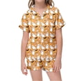 thumbnail image 2 of LILIYA Children's Halloween Pajamas 2026 Pjs 2 Piece Pumpkin Print Shirts and Shorts Pajama Set Sleepwear Button Soft Comfortable Home Wear, 2 of 7