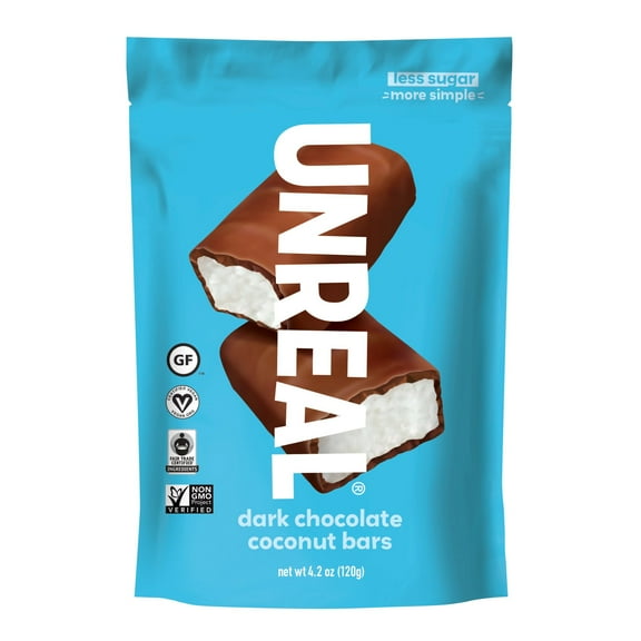 Pack of 2 Unreal Dark Chocolate Coconut Bars, 4.2 oz (Package May Vary)