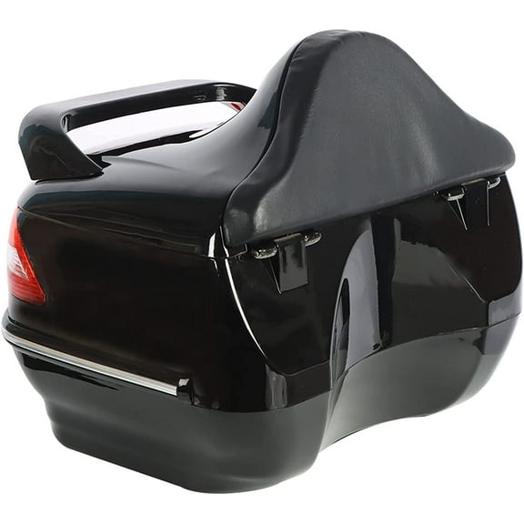 SEBLAFF Motorcycle Trunk Luggage Tour Pack Box Case Replacement for Honda Yamaha Suzuki with Tail Light 28L Black