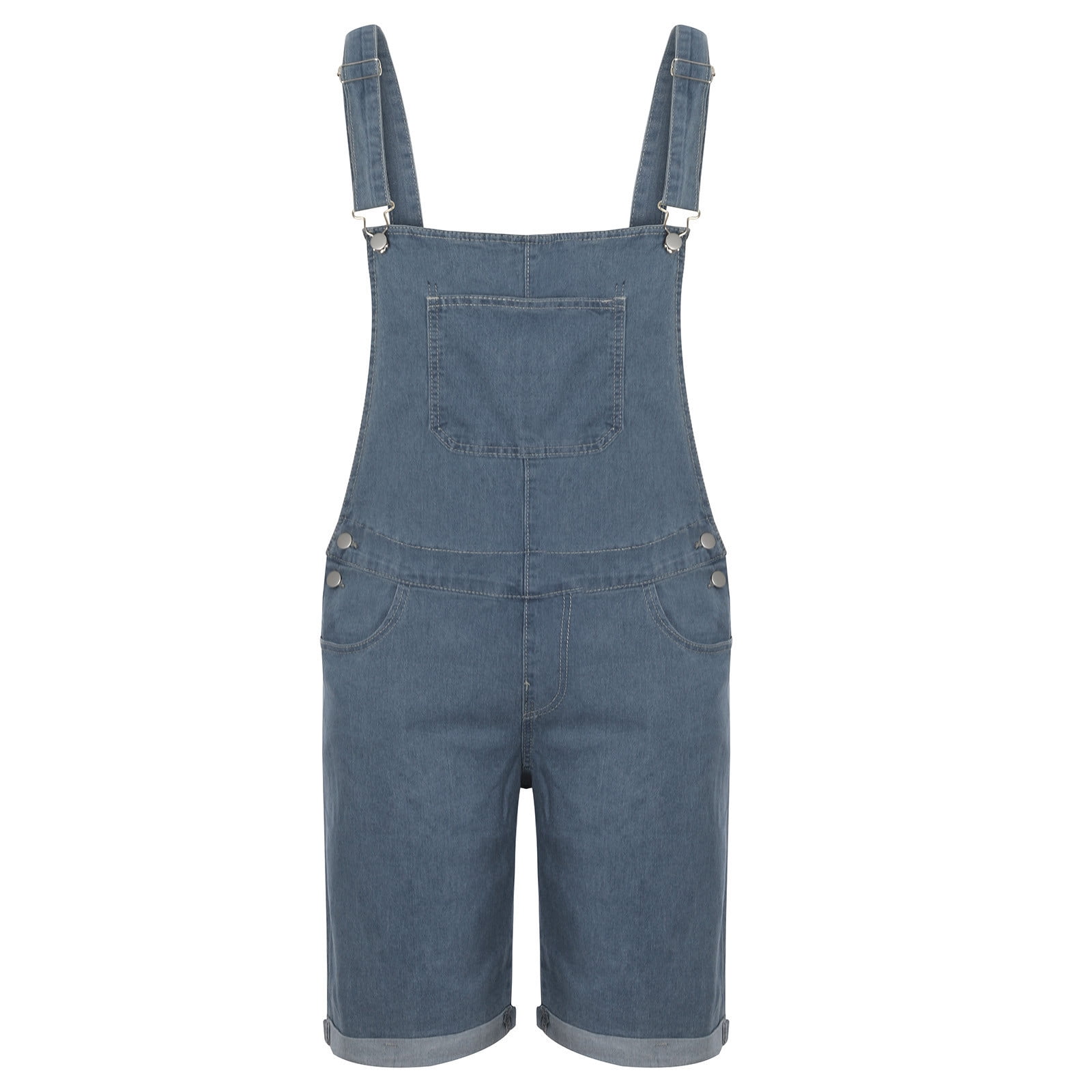 FAVIPT Mens Denim Bib Overall Shorts Jeans Jumpsuit,Summer Short