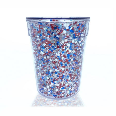 Packed Party Firecracker Glitter Patriotic Sipper, Holds 18 oz