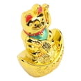 thumbnail image 4 of Waving Lucky Fortune Cat, Lucky Cat 4 in Gold Plastic Vivid Expression  for Shop, 4 of 7