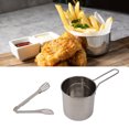 thumbnail image 1 of Deep Fryer Pot, Portable Mini Metal Fryer Pan,  Oil Saving With Long Handle Stainless Steel Deep Fryer Set Cookware For Kitchen French Fries, Chicken, 1 of 8