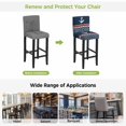 thumbnail image 5 of Navy Blue Anchor Bar Stool Cover Set of 6, Nautical Ocean Retro Striped Geometric Stretch Bar Chair Cover, Removable Washable Pub Counter Stool Chair Slipcover for Kitchen Dining Room Pub Cafe, 5 of 9