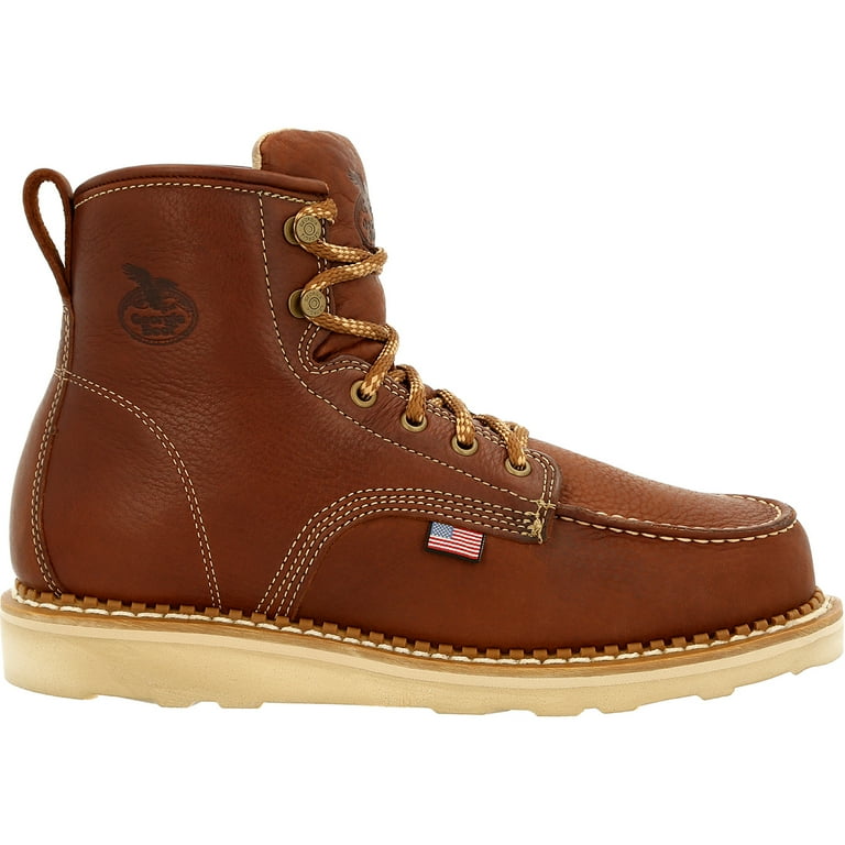 Georgia boot moc clearance toe slip on
