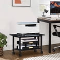 thumbnail image 3 of Leyaoyao Under Desk Printer Stand 2-Tier Mobile Printer Table w/ Storage Shelf Lockable Wheels for Home, Office, Black, 3 of 7