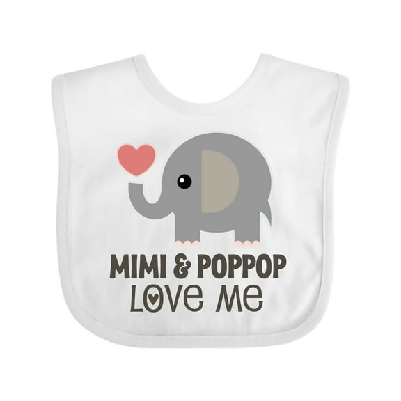 Inktastic Mimi and PopPop Love Me Boys or Girls Baby Bib