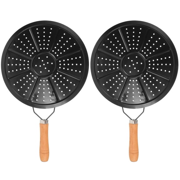 WAXIAYU 2pcs Heat Diffuser Reducer with Wooden Handle for Gas Stove