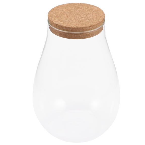 Betta Fish Terrarium Glass Bottle - Multi-Functional Landscape Container for Indoor Plants, Home Decor, Storage - 7.87x5.11 Inch with Cork Lid