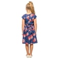 thumbnail image 4 of Baby Girl Casual Dress Peter Pan Collar Kids Summer Party Sleeveless Dresses in Butterfly Navy, Size 7-8, 4 of 6
