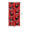 thumbnail image 5 of Red Cartoon Dinosaurs Skiing Pattern Shower Curtain 36"x72" ,Bathroom Decorative Shower Curtains Set with 12 Hooks,Modern Waterproof Washable Shower Curtain, 5 of 6